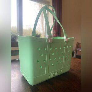 Simply Southern Large Waterproof Tote Bag-Lime
